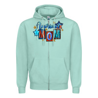 Seafoam American mom Mother's Day Zipper Hoodie - FaDigitalArtStudio