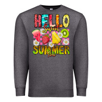 Charcoal Heather Hello Sweet Summer Time Premium Sweatshirt - CowhideDigitalArt