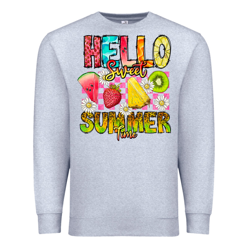 Hello Sweet Summer Time Premium Sweatshirt by CowhideDigitalArt | Teevron