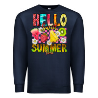 Navy Hello Sweet Summer Time Premium Sweatshirt - CowhideDigitalArt