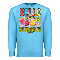 Ocean Blue Hello Sweet Summer Time Premium Sweatshirt - CowhideDigitalArt