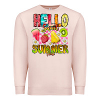 Pale Pink Hello Sweet Summer Time Premium Sweatshirt - CowhideDigitalArt