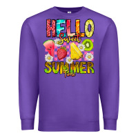 Purple Hello Sweet Summer Time Premium Sweatshirt - CowhideDigitalArt