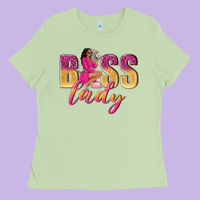 Boss Lady Afro Woman Ladies Tee Designed By Nancycooperartshop