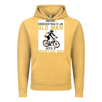 Vintage Mustard Never Underestimate An Old Man With A Mountain Bike Vintage Hoodie - Bettercallsaul