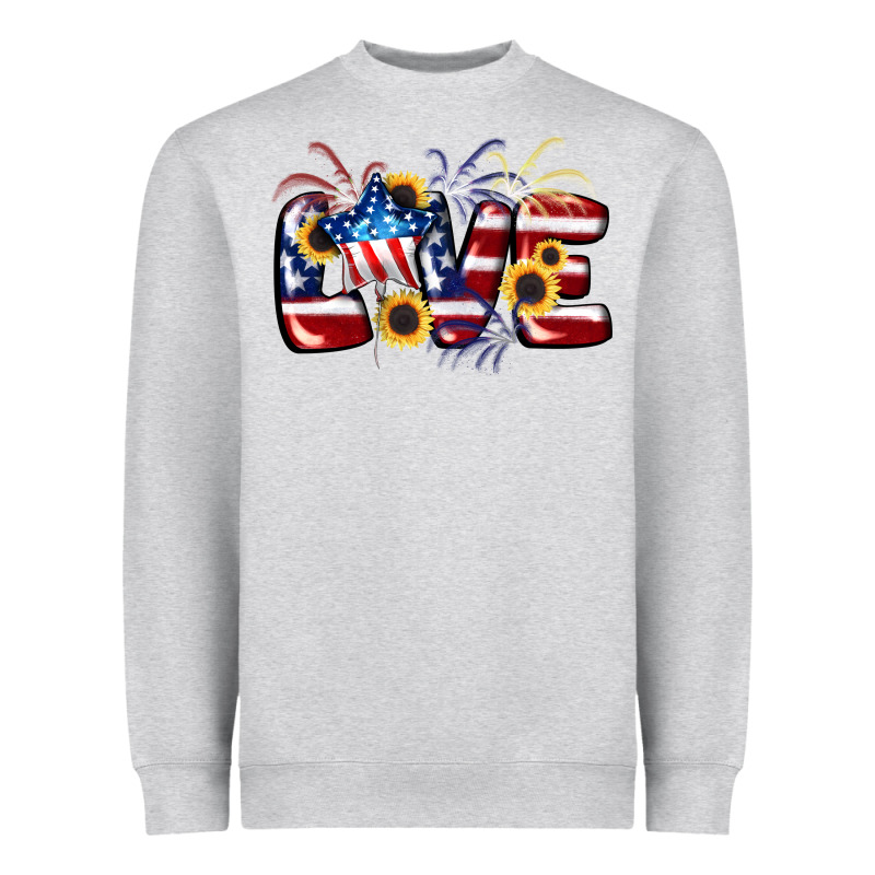Love 4th Of July Heavyweight Sweatshirt by CowGirlArtShop | Teevron