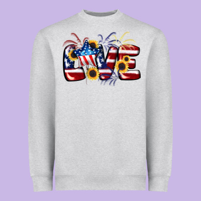 Love 4th Of July Heavyweight Sweatshirt Designed By Cowgirlartshop
