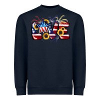 Navy Love 4th of july Heavyweight Sweatshirt - CowGirlArtShop