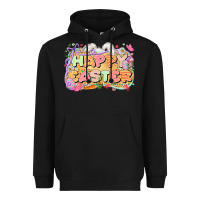 Black Happy Easter Heavyweight Hoodie - LillyAllenDesigns