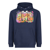 Navy Happy Easter Heavyweight Hoodie - LillyAllenDesigns