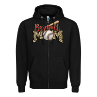 Black baseball mom Zipper Hoodie - FaDigitalArtStudio