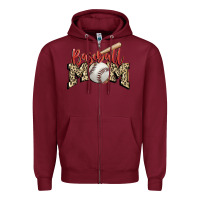 Burgundy baseball mom Zipper Hoodie - FaDigitalArtStudio