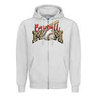 Dove Grey baseball mom Zipper Hoodie - FaDigitalArtStudio