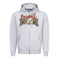 Heather Grey baseball mom Zipper Hoodie - FaDigitalArtStudio