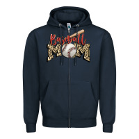 Navy baseball mom Zipper Hoodie - FaDigitalArtStudio