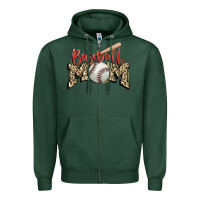 Sports Green baseball mom Zipper Hoodie - FaDigitalArtStudio