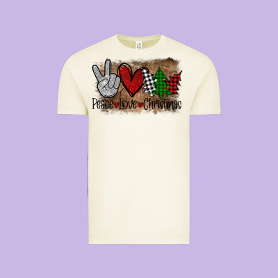 Peace Love Christmas Vintage Tee Designed By Bettercallsaul