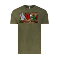 Vintage Olive Peace Love Christmas Vintage Tee - Bettercallsaul