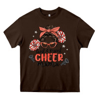 Chocolate Brown loud&proud mama messy bun Heavy Core Tee - MaliasSmallBusiness