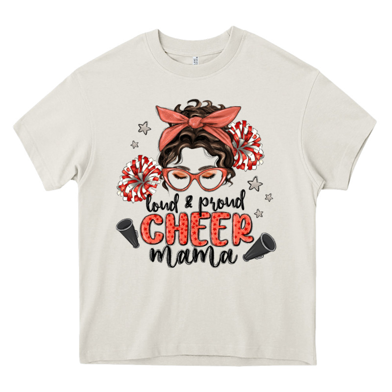 Loud&proud Mama Messy Bun Heavy Core Tee by MaliasSmallBusiness | Teevron