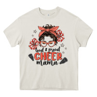 Cream loud&proud mama messy bun Heavy Core Tee - MaliasSmallBusiness