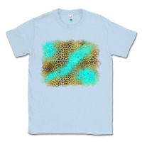 Dusty Blue leopard turquoise background Classic Tee - Jasminsmagicworld
