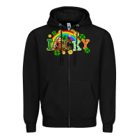 Black lucky gnome St. Patricks Day Zipper Hoodie - FaDigitalArtStudio