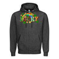 Charcoal Heather lucky gnome St. Patricks Day Zipper Hoodie - FaDigitalArtStudio