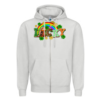 Dove Grey lucky gnome St. Patricks Day Zipper Hoodie - FaDigitalArtStudio