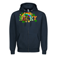 Navy lucky gnome St. Patricks Day Zipper Hoodie - FaDigitalArtStudio