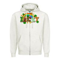 Oatmeal Heather lucky gnome St. Patricks Day Zipper Hoodie - FaDigitalArtStudio
