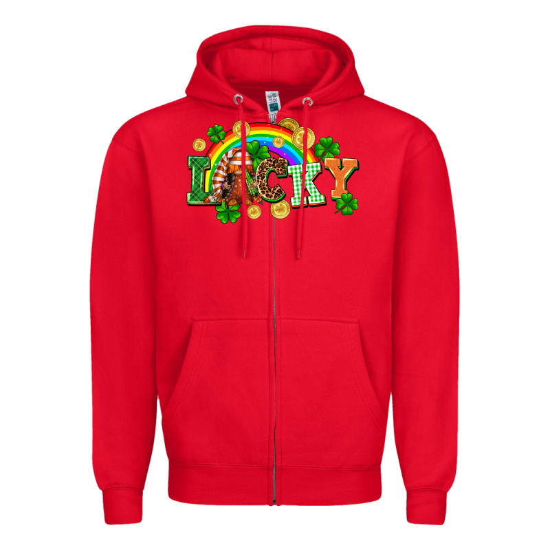 Lucky Gnome St. Patricks Day Zipper Hoodie by FaDigitalArtStudio | Teevron