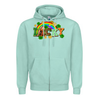 Seafoam lucky gnome St. Patricks Day Zipper Hoodie - FaDigitalArtStudio