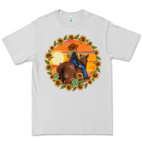 Dove Grey cowgirl sunflower Premium Tee - MaliasSmallBusiness
