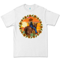 White cowgirl sunflower Premium Tee - MaliasSmallBusiness