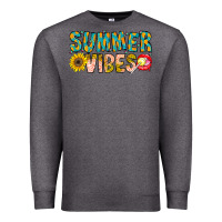 Charcoal Heather Summer Vibes Premium Sweatshirt - CowhideDigitalArt