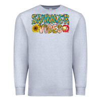 Heather Grey Summer Vibes Premium Sweatshirt - CowhideDigitalArt