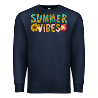 Navy Summer Vibes Premium Sweatshirt - CowhideDigitalArt
