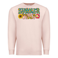 Pale Pink Summer Vibes Premium Sweatshirt - CowhideDigitalArt