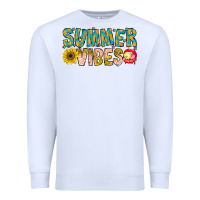 White Summer Vibes Premium Sweatshirt - CowhideDigitalArt