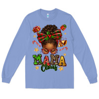 Colony Blue mama claus afro messy bun Long Sleeve Tee - texasbilliewilder