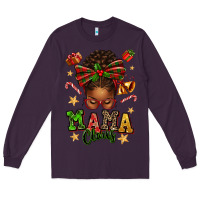 Plum mama claus afro messy bun Long Sleeve Tee - texasbilliewilder