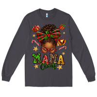 Smoke mama claus afro messy bun Long Sleeve Tee - texasbilliewilder