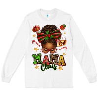 White mama claus afro messy bun Long Sleeve Tee - texasbilliewilder