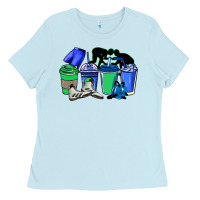 Baby Blue wrestling coffee cups Ladies Tee - NancyCooperArtShop