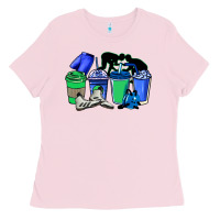 Bubblegum Pink wrestling coffee cups Ladies Tee - NancyCooperArtShop