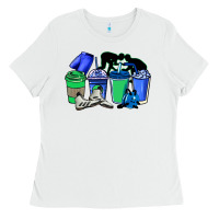 White wrestling coffee cups Ladies Tee - NancyCooperArtShop