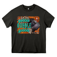 Asphalt Thanksgiving Turkey Gobble Gobble Heavy Core Tee - NancyCooperArtShop