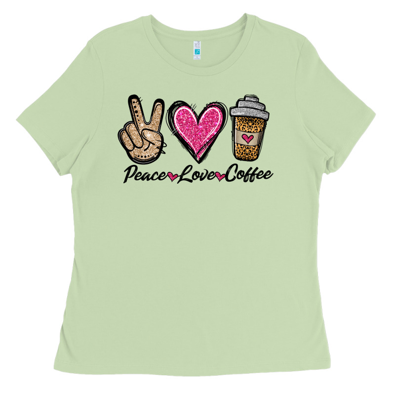 Peace Love Coffee Ladies Tee by Jasminsmagicworld | Teevron