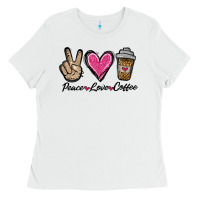White peace love coffee Ladies Tee - Jasminsmagicworld